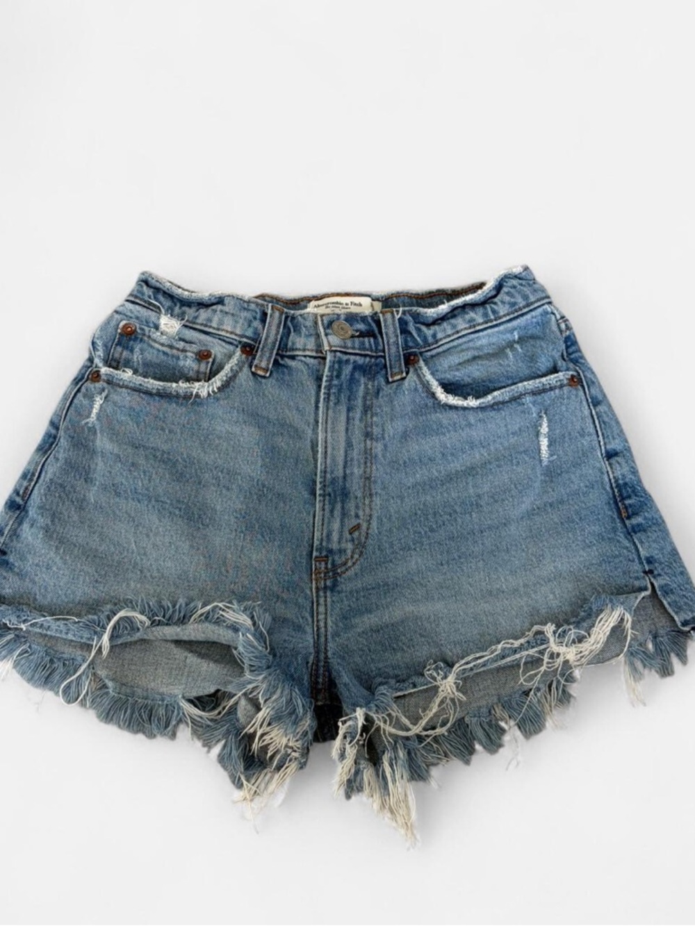 Abercrombie & Fitch Distressed Light Blue Denim Cutoff Shorts